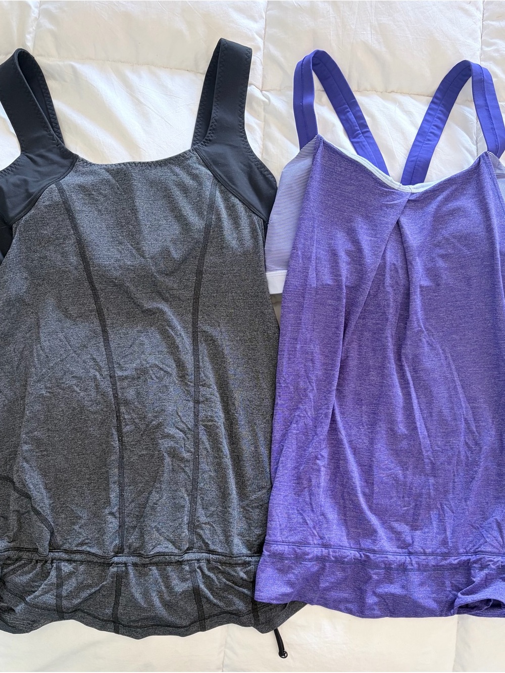Women's  Lululemon Tank Tops in Gray and Purple, Lot of 2